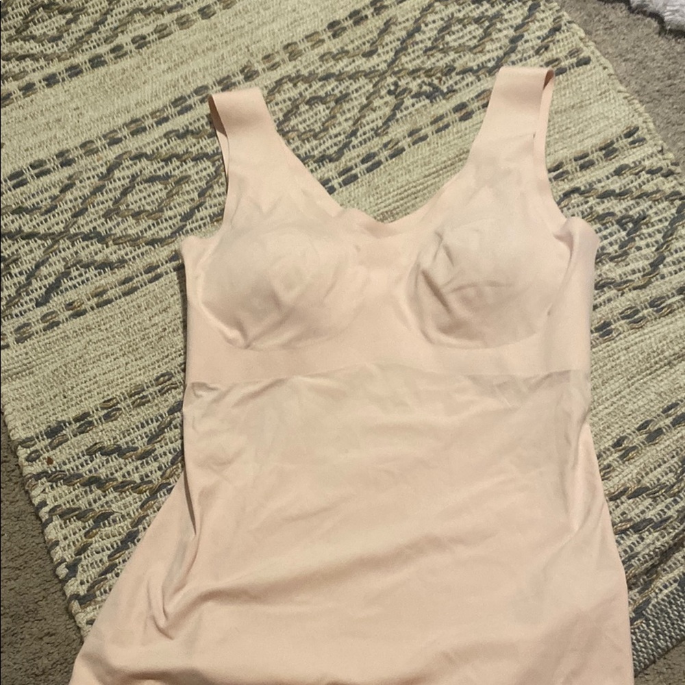 Knix Cream Tank Top with Built-in Bra and Wide Straps